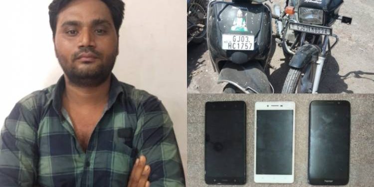મોબાઈલ અને મોટરસાઇકલ ચોરી કરનાર એક શખ્સ LCBને હાથ લાગ્યો