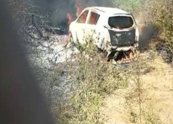 CNG કારમાં આગ, 1 નું મોત 1 નો બચાવ 