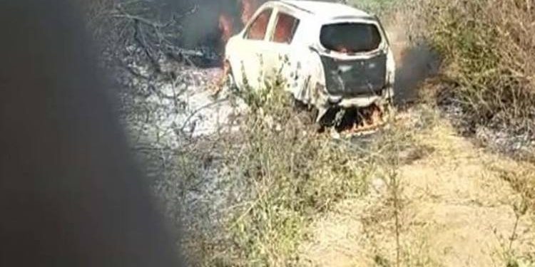 CNG કારમાં આગ, 1 નું મોત 1 નો બચાવ