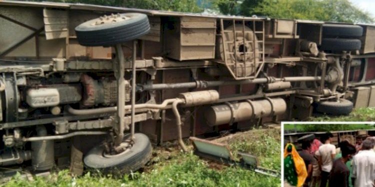 ઉનાથી રાજકોટ આવી રહેલ ST બસ પલ્ટી ગઈ…