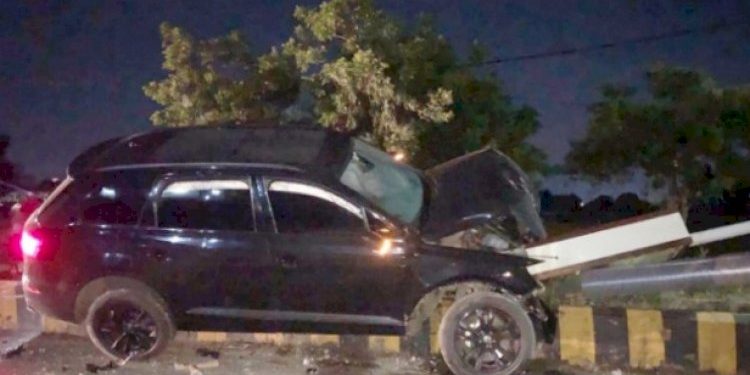 ઓડી કાર ગાય સાથે અથડાઈ, ચાલક ગંભીર રીતે ઘવાયો