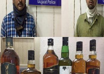 ગુજરાતમાં દારૂબંધી, ASI દારુ ભરેલ કારનું કરતો હતો પાઈલોટીંગ