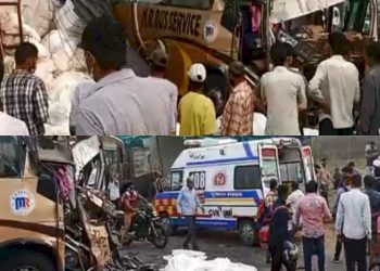 ખાનગી બસ અને ટ્રક અથડાયા, 20 મુસાફરો ઈજાગ્રસ્ત