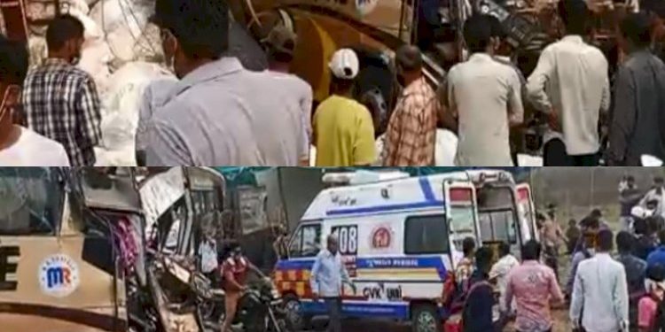 ખાનગી બસ અને ટ્રક અથડાયા, 20 મુસાફરો ઈજાગ્રસ્ત