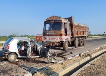 દેવભૂમિ દ્વારકા:ધ્રેવાડ નજીક ટ્રક અને કાર વચ્ચે અકસ્માત, 4 ના મોત