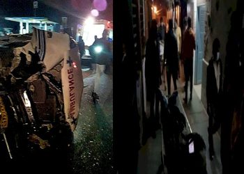 સાજા થયેલ દર્દીને લઈને જઈ રહેલ એમ્બ્યુલન્સ પલટી