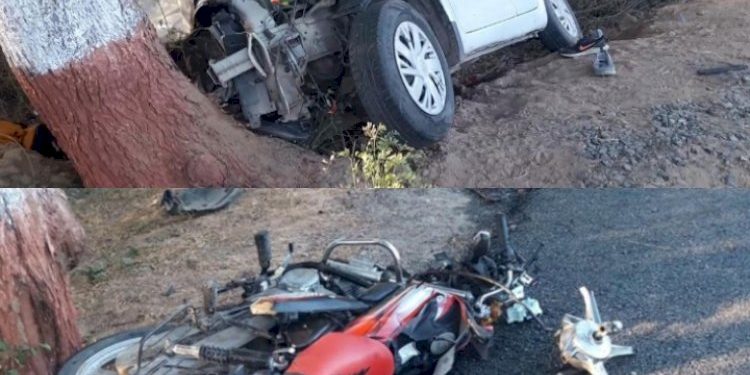 વળાંકમાં પુરપાટ ઝડપે આવતી કાર અને બાઈક વચ્ચે અકસ્માત, 4 મોત