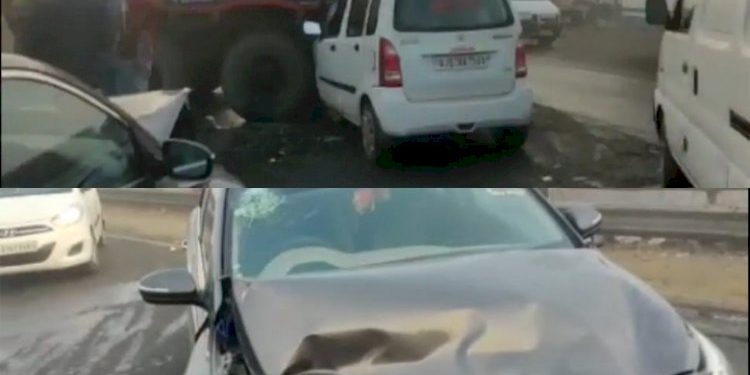 રાજકોટ જામનગર હાઈવે પર ત્રિપલ અકસ્માત, ગેસ ભરેલા ટેન્કર સાથે 2 કાર અથડાઈ