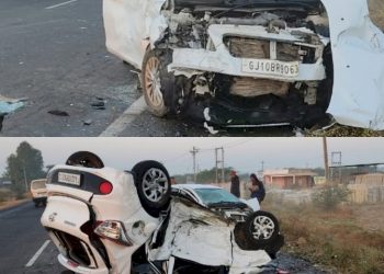 ખંભાળિયા નજીક બે કાર વચ્ચે અકસ્માત, 3 ના મોત