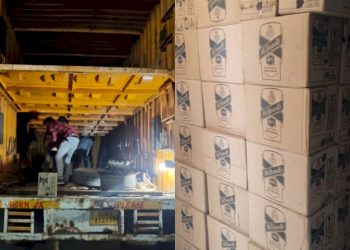 ટ્રકમાં ચોરખાનુ બનાવી છુપાવવામાં આવેલ દારૂનો જથ્થો કબજે કરતી આર.આર.સેલ