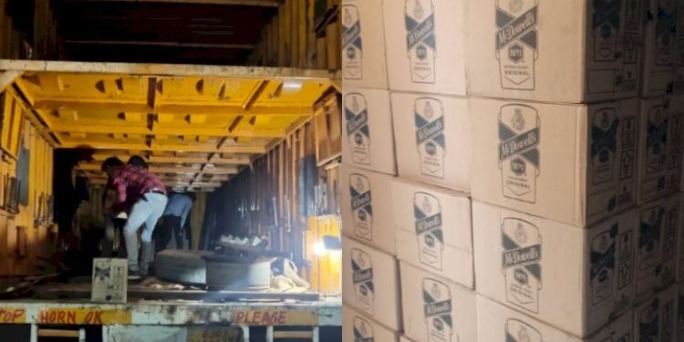 ટ્રકમાં ચોરખાનુ બનાવી છુપાવવામાં આવેલ દારૂનો જથ્થો કબજે કરતી આર.આર.સેલ