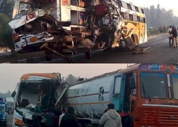 જાનની બસ ટેન્કર પાછળ ઘુસી ગઈ 3 ના મોત