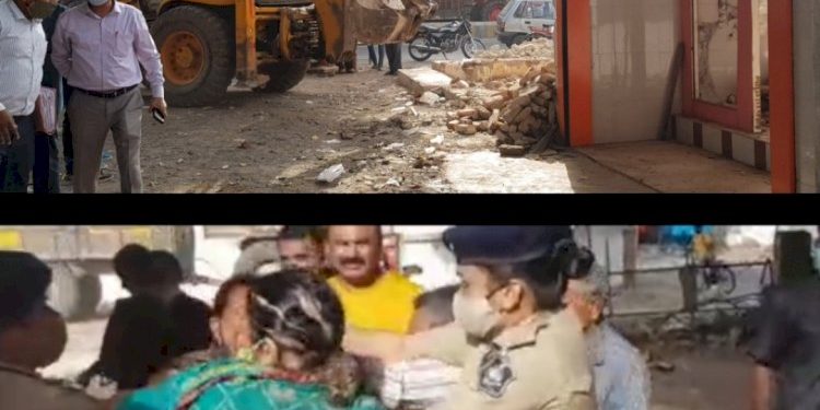 જામનગર:રણજીતનગર વિસ્તારમાં ડીમોલીશન વખતે જોવા જેવી થઇ…