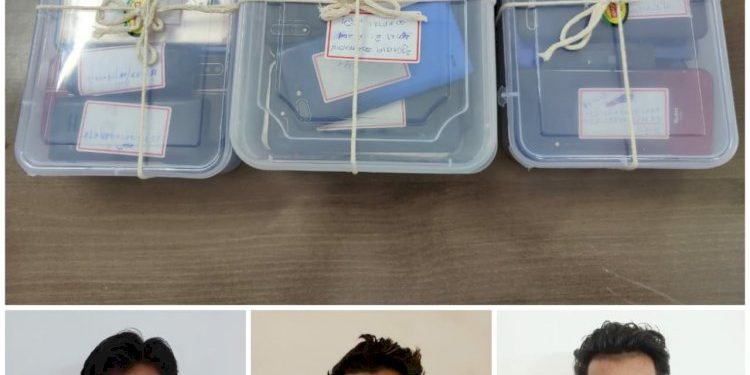 મજૂરોની નજર ચૂકવી મોબાઈલ ચોરી કરનાર ત્રિપુટી 61 મોબાઈલ સાથે ઝડપાઈ