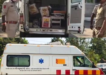 એમ્બ્યુલન્સમાં દર્દી નહિ…દારૂની હેરફેર..!