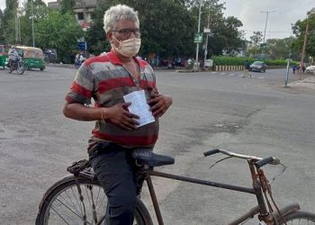 સાઈકલચાલકને પોલીસે મેમો આપ્યો.!