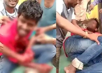 શહેરના રસ્તા પર અચાનક જ યુવક બ્લેડ વડે પોતાનું ગળું કાપવા લાગ્યો,