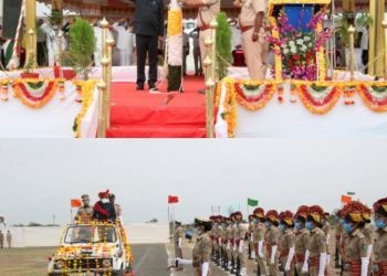 ખંભાળીયા ખાતે 75 માં સ્વાતંત્ર્ય પર્વની જિલ્લાકક્ષાની ઉજવણી, કલેકટર એમ.એ. પંડયાએ ધ્વજવંદન કરી પરેડનું નિરિક્ષણ કર્યું