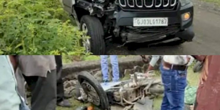 કારે બાઈકચાલકને ઉલાળ્યા, 2 ના મોત