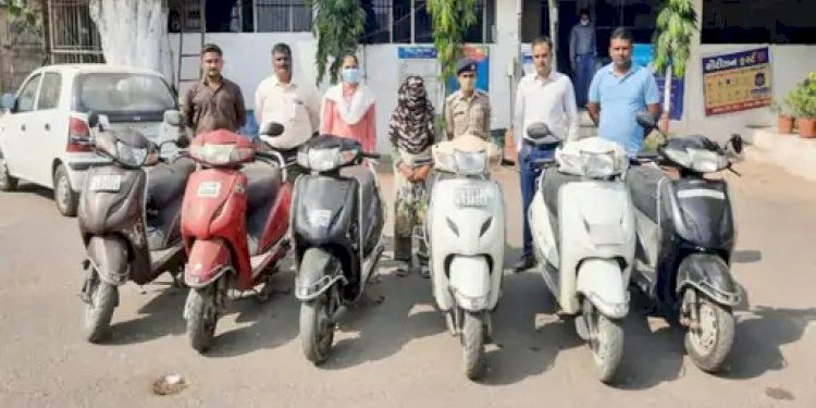 વાહનચોર મહિલા ઝડપાઈ, માસ્ટર કી થી 6 એકટીવા ઉપાડી લીધા હતા 