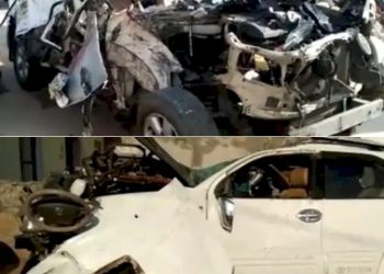 આરોપીને લઈને પરત આવી રહેલ ભાવનગર પોલીસની કારનો ગમખ્વાર અકસ્માત,  4 પોલીસકર્મીઓના મોત 