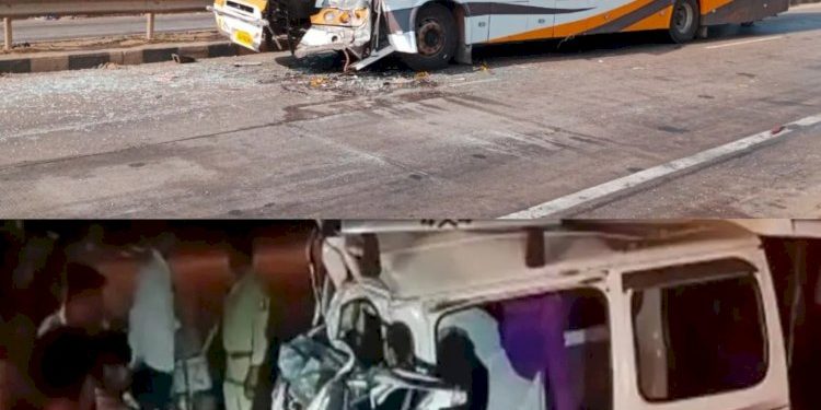 કાર અને ટ્રાવેલ્સ વચ્ચે અકસ્માત, 4 ના મોત