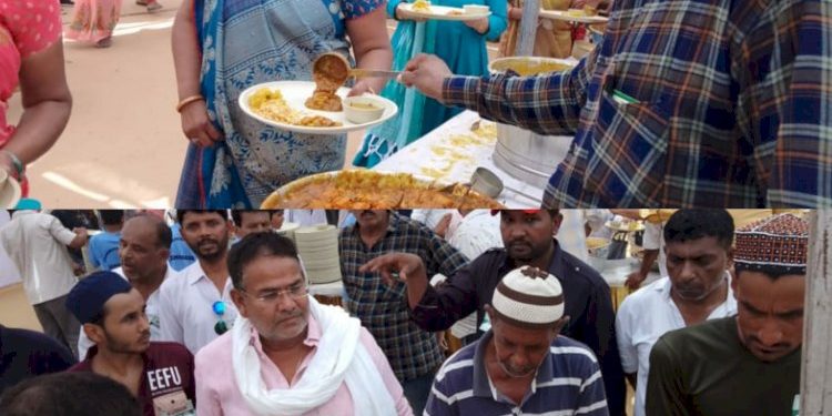 જામનગરમાં આયોજિત શ્રીમદ ભાગવત સપ્તાહના અંતિમ દિવસે પ્રસાદ વિતરણમાં શહેરનો મુસ્લિમ સમાજ સેવાદાર બન્યો