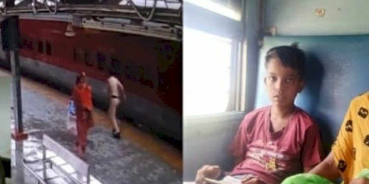 રાજકોટ સ્ટેશન પર ચાલતી ટ્રેનમાં ચડતી વખતે ટ્રેનમાંથી નીચે પડી ગયેલા બાળકનો RPF ની મહિલા કોંસ્ટેબલએ જીવ બચાવ્યો