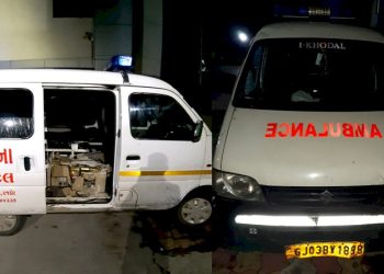 એમ્બુલન્સમાં દર્દી નહી દારુ હતો, પોલીસે ચેક કરતા ભાંડાફોડ થયો 