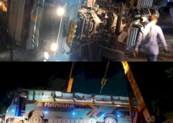 પેસેન્જર ભરેલી લકઝરી બસની પલ્ટી, 2 ના મોત