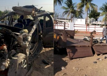 કાર અને ટ્રેક્ટર વચ્ચે અકસ્માત એટલો તો ગંભીર કે ટ્રેક્ટર ટ્રોલીથી અલગ થઇ ગયું