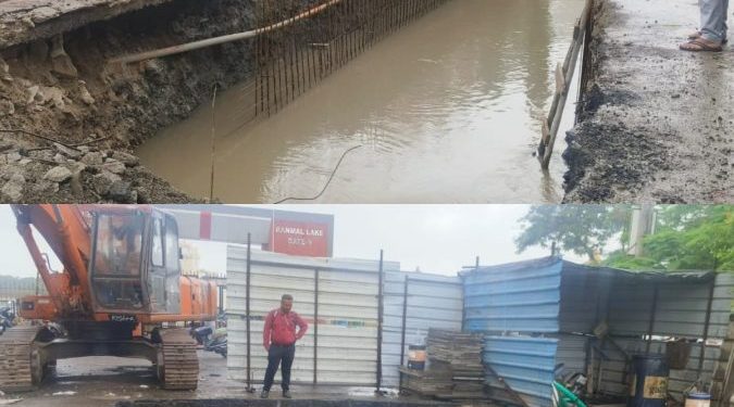 જામનગરમાં પ્રોજેક્ટનું અદભૂત પ્લાનિંગ : વરસાદ ચાલુ..કામ પૂર્ણ થયું નથી…