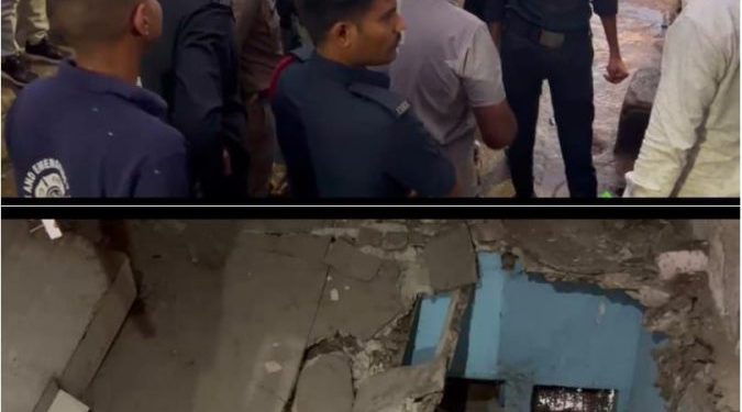 જામનગરમાં ભરચોમાસે મકાન ધસી પડ્યું : જો કે દુર્ઘટના ટળી…