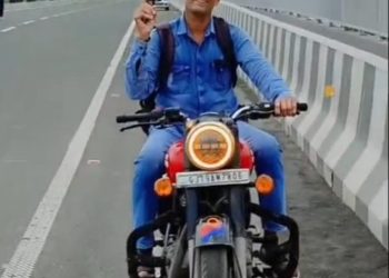 બુલેટ ઉપર હથિયાર સાથે સીન સપાટા કરતા શખ્સને કાયદાનું ભાન કરાવાયુ…