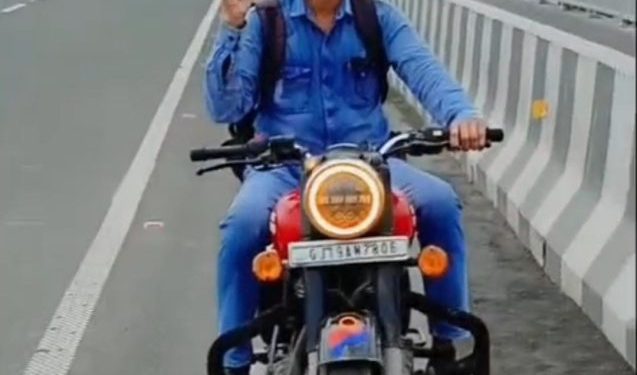 બુલેટ ઉપર હથિયાર સાથે સીન સપાટા કરતા શખ્સને કાયદાનું ભાન કરાવાયુ…